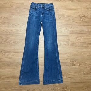 7 For All Mankind Dojo Flare Jeans in Deep Blue